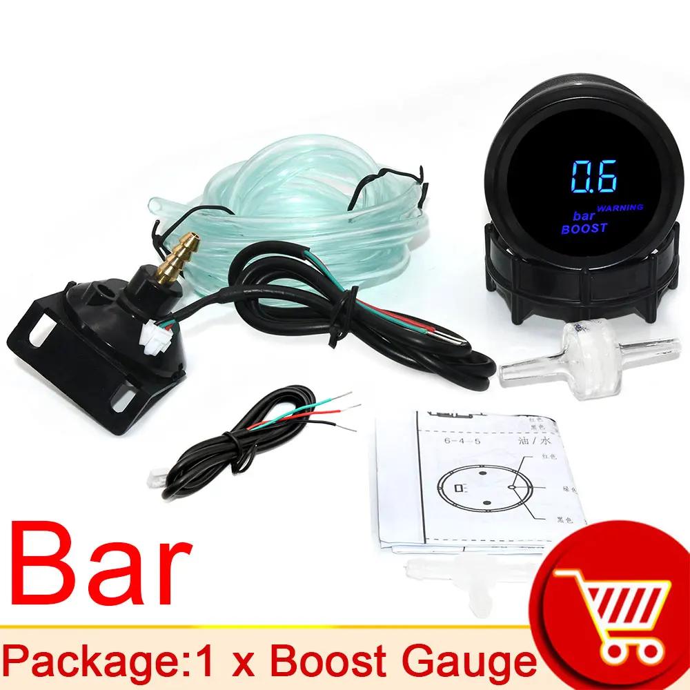 AD Digital Turbo Boost Gauge BAR PSI 52mm Car Water Temp Meter Oil Temp Oil Pressure Gauge Voltmeter Tachometer EGT Gauge Holder
