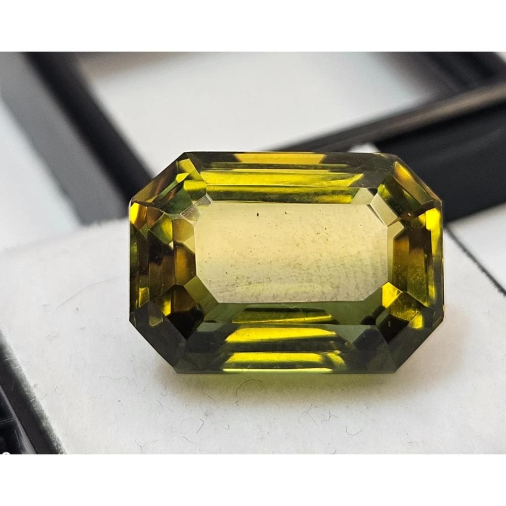 12-13 Ct Natural Tourmaline Bi-Color Emerald Cut Stunning Certified Gemstone