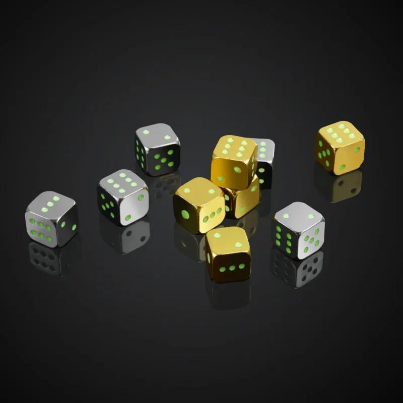 1pcs Luminous Dice 13mm High Quality Metal D6 Playing Games Dice Set Dice for Bar Pub Club Party Board Game