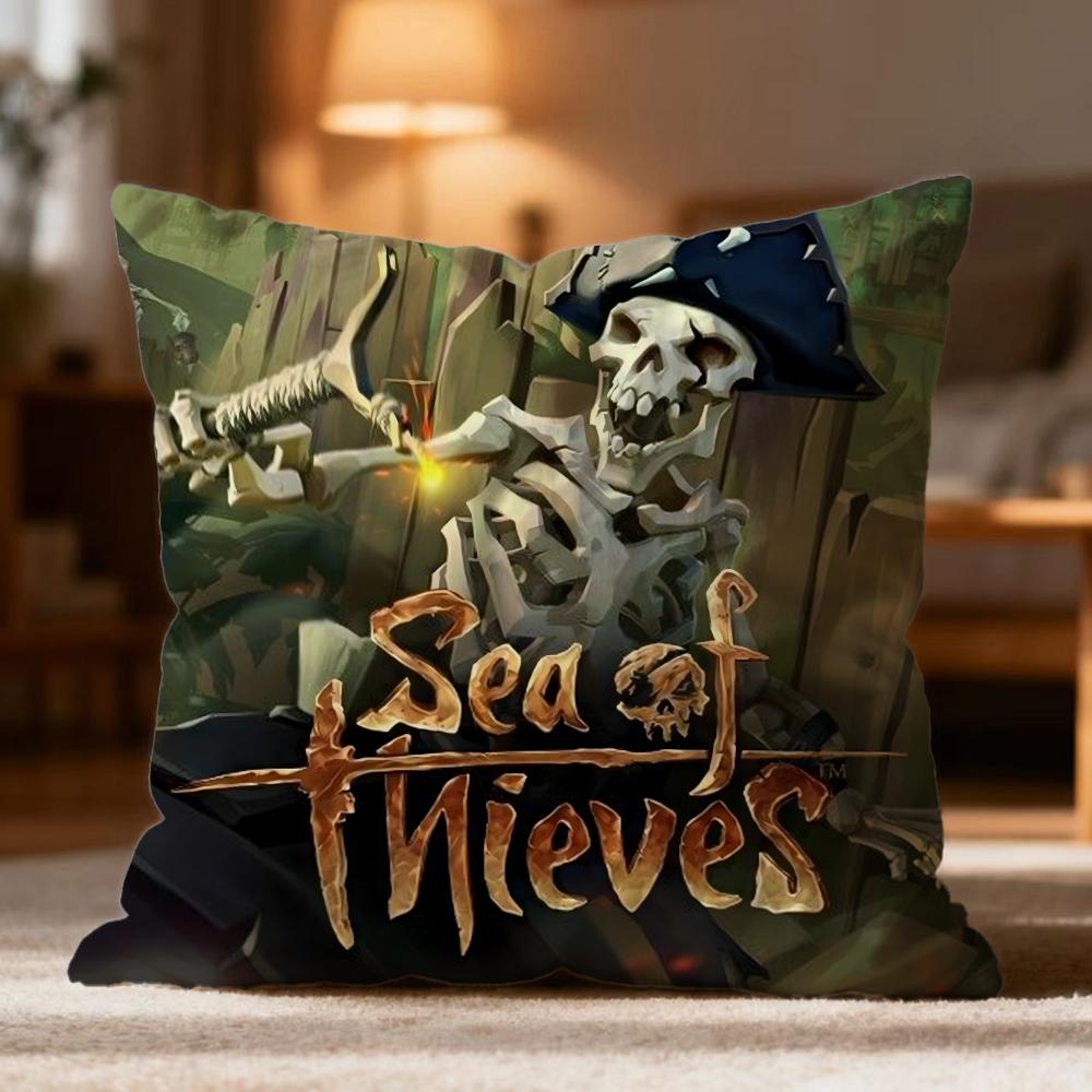 Popular S-SSea of Thieves Cushion Cover Soft Washable Pillow Case Multi-Scene for Couch Bed Travel Office Use