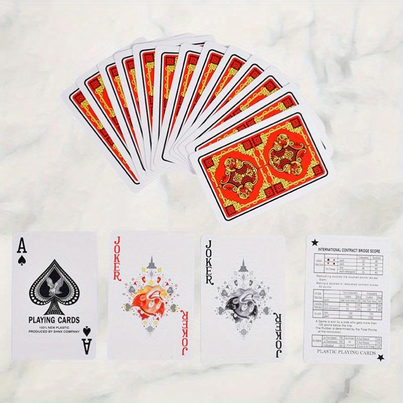 Waterproof Plastic Playing Card Set-Durable And Washable Playing Card Deck For Poker, Card Games, Family Gatherings And Parties