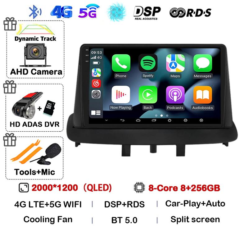 Android 14 Carplay Auto For Renault Megane 3 Fluence Samsung SM3 2008 2009 2010 2011-2014 Car Radio GPS Multimedia Player Stereo