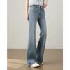 TERRE BLEUE Damen High-Waist Micro-Flare Jeans mit Strasssteinen
