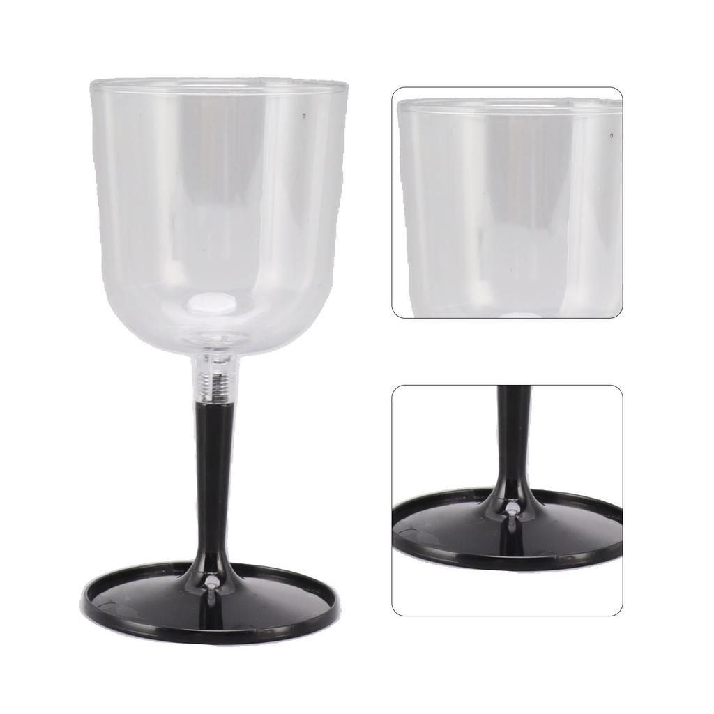 Portable Collapsible Wine Glass Shatterproof Clear Detachable Plastic Wine Glasses for Outdoor Camping Travel