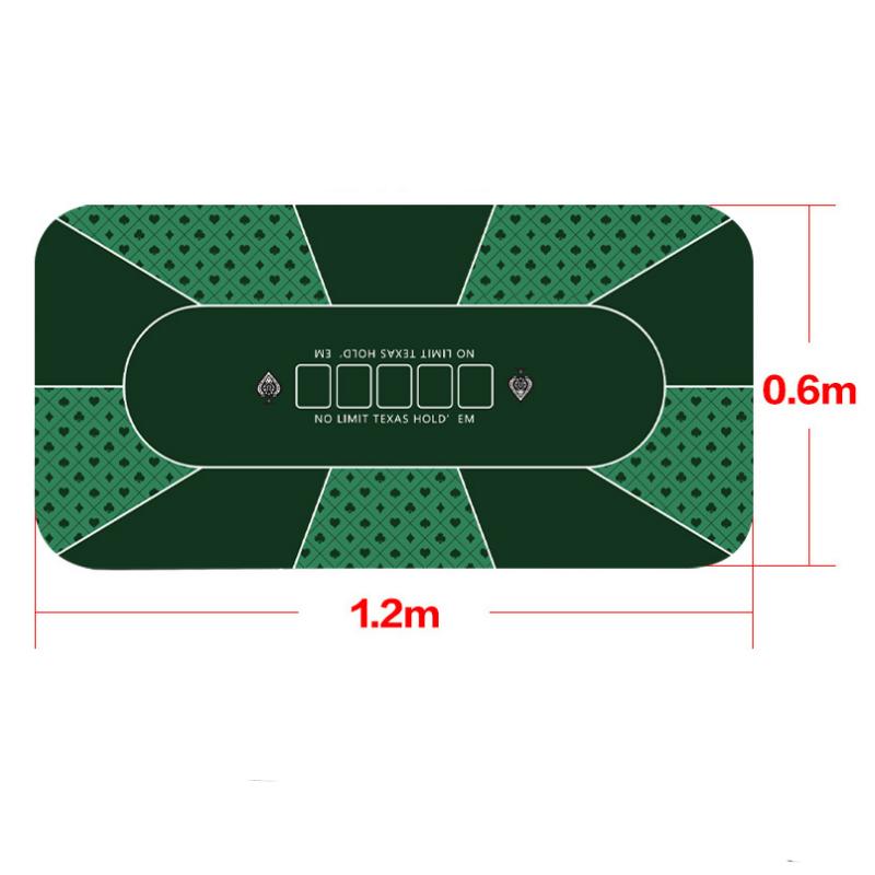 120*60cm Folding Poker Mat Texas Hold'em Poker Rubber Mat Playing Cards Topper for Tables Portable Pokers Table Top Layout