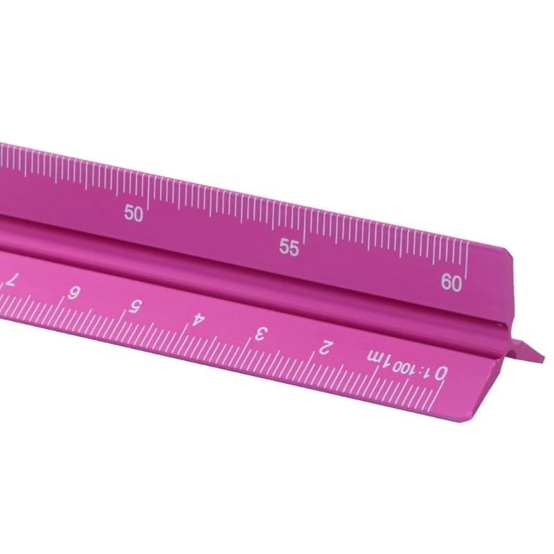 Architectural Scale Ruler, 12" 300mm Aluminum Architect Triangular Ruler for Architects, Students, Professional