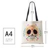 Abstract Art Skull Horror Print Shopping Bags Women Folding Reusable Customize Tote Shoulder Bag Canvas Groceries Handbags 2022 CLE