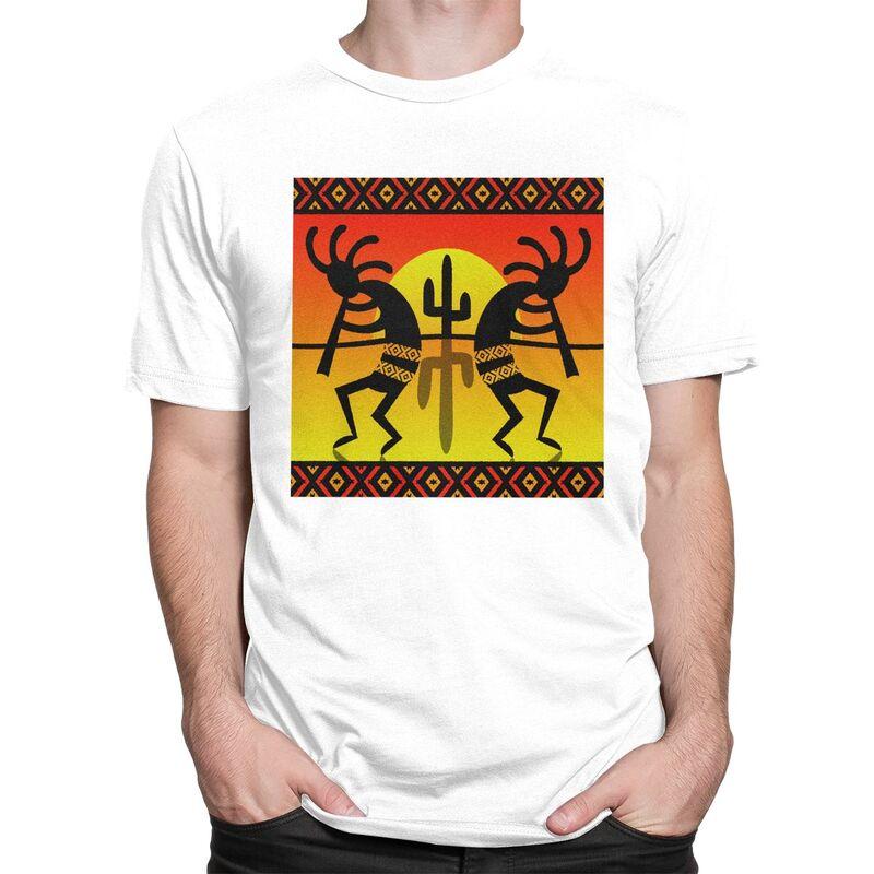 Custom Southwest Tribal Native American Kokopelli T Shirt for Men Tshirt Casual Tees Tshirt Slim Fit Clothing Gift