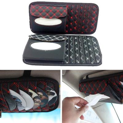 Car CD Pocket Sun Visor Organizer Gray Pouch Bag Pen Glasses Storage Holder