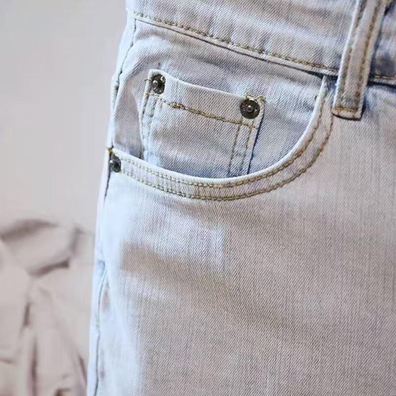 Trendy Light Blue Men's Straight Japanese Denim Shorts - Daily Versatile Korean Fashion