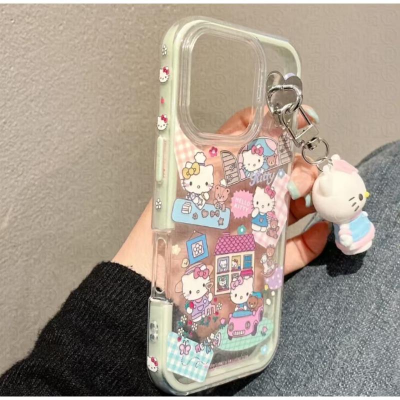 

Боковая мультяшная иллюстрация Кукла KT Подходит для чехла для мобильного телефона Apple 16promax 15pro Новый стиль 14 Женский 13 12 Apple 15