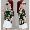 Floral Printing Chiffon Shirt Women's Short Sleeves Blouse Summer New Korean Loose Fashion Bottoming Top M-4XL