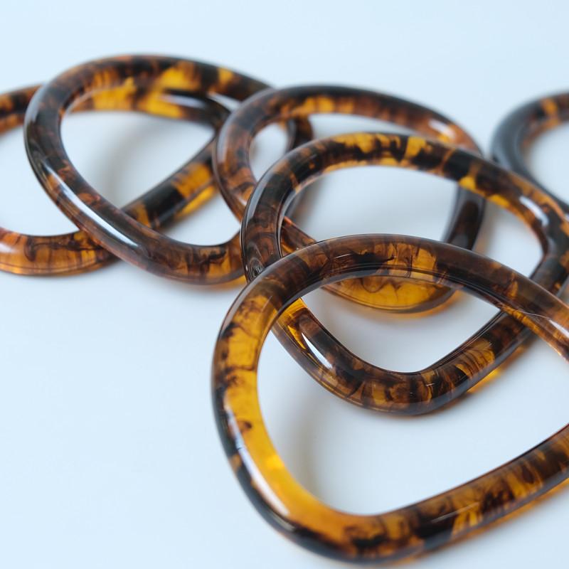 Neue Frau Tasche Zubehör grün Bernstein Acryl Harz Tasche Teile Luxus handgefertigte Armband Frauen Ersatz Tasche Griff Reif