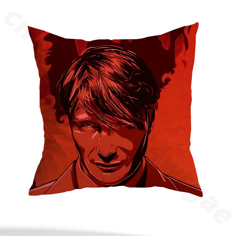 H-Hannibal Mads Mikkelsen pillowcase casual style decoration, suitable for home decoration (excluding pillow core)
