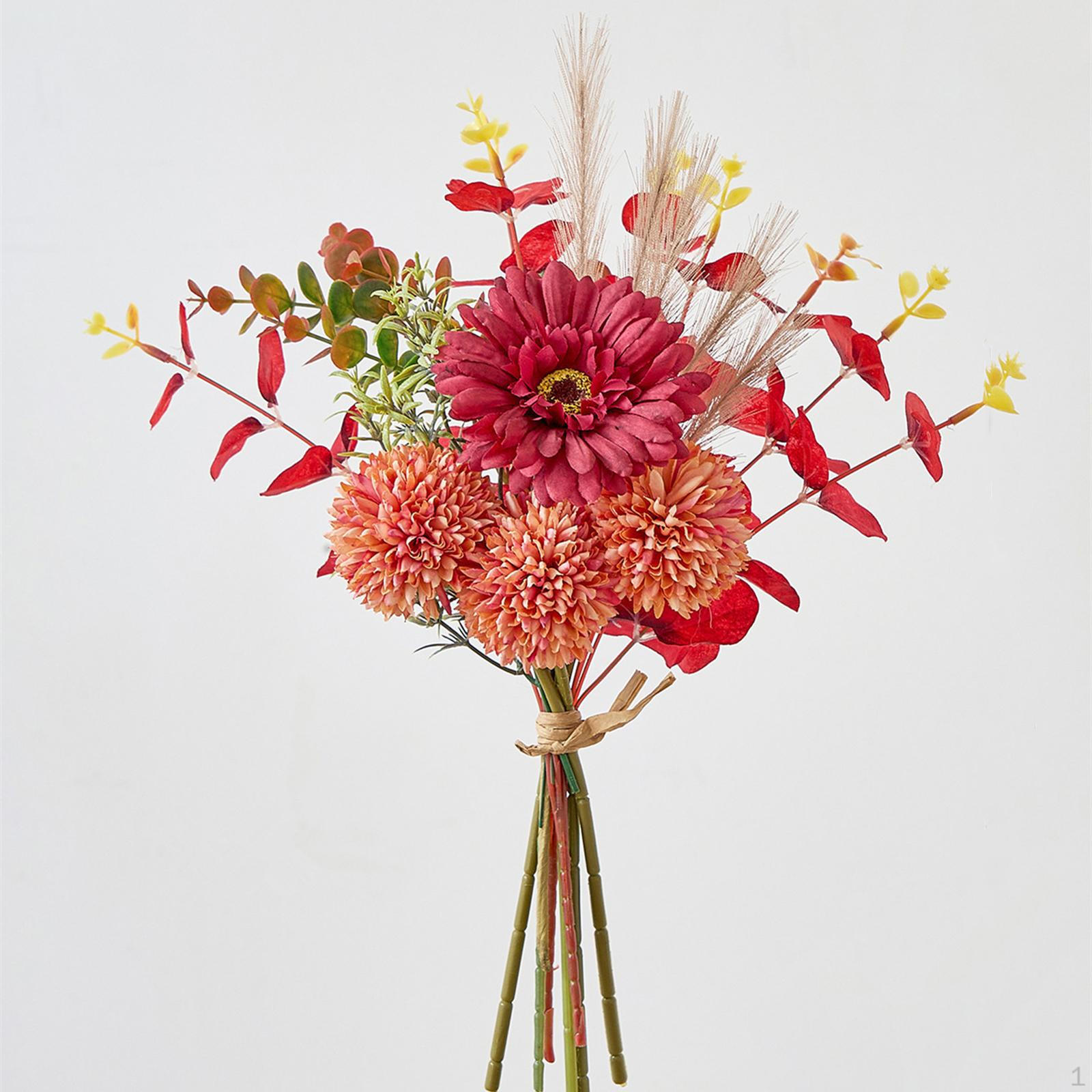 

Композиция для внутреннего и наружного декора, ручные центральные элементы из искусственных растений красный