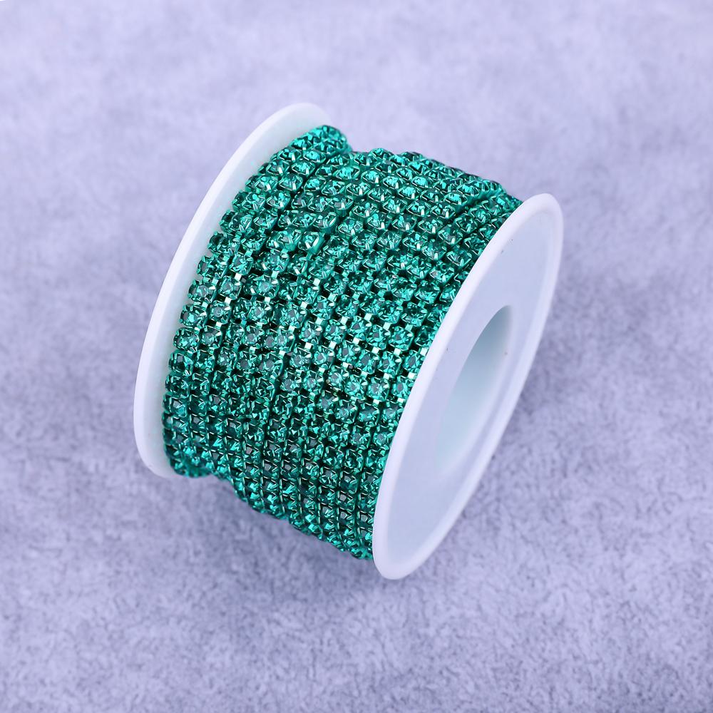 Crystal 10 Yard Rhinestones Trim Stone Cup Chain Gold Diamond Strass Decorative Applique Crystal Trimmings For Dresses