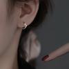 Star Ear Buckle Earrings Women'S Niche Design Sense Temperament Simple Lucky Tetragonal Star Earrings Tide