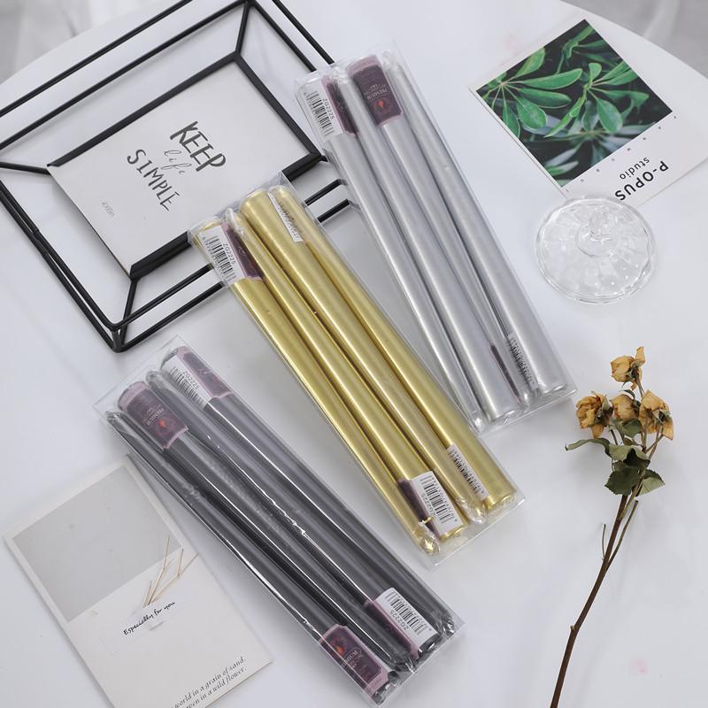 Electroplated Colored Spiral Long Stick Candle - Ideal for Christmas, Weddings, Birthdays, and Romantic Decor.