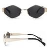 Punk Metal Frame Polygon Sunglasses Women Men Brand Designer Trend Hexagon Sun Glasses Clear Lens Eyewear Shades Female UV400