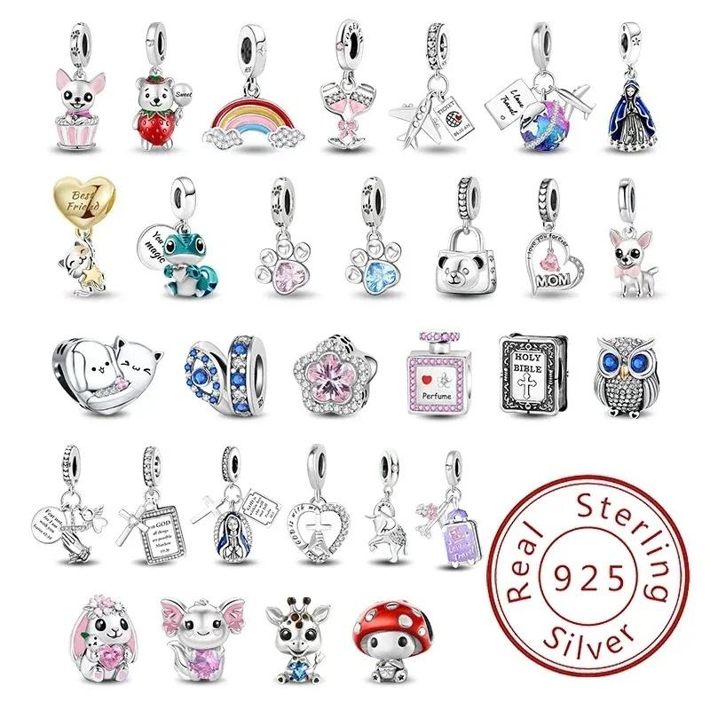 Silve Cross Travel Bible Cat Dog Chameleon Pet Charms Bead Diy Bracelet Bangle Of High Quality Fine Jewelry