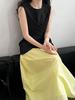 Summer Yellow High-Waist A-Line Umbrella Skirt