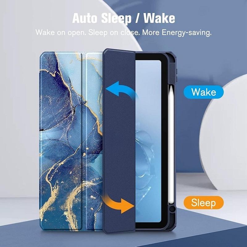 For IPad 11th 11 10th Air 4th 5th 10.9" Case with Pencil Holder IPad Air Pro 11 9.7 7th 8th 9th 10.2" Auto Wake-Sleep Smart Cove