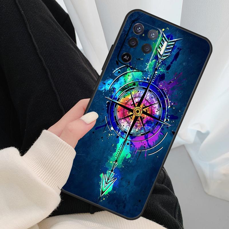 World Map Compass Nautical Case For Oppo A54 A74 A94 A18 A57 A17 A77 A38 A58 A78 A98 A80 A60 A40 A96 A76 A16 A15 A5 Pro