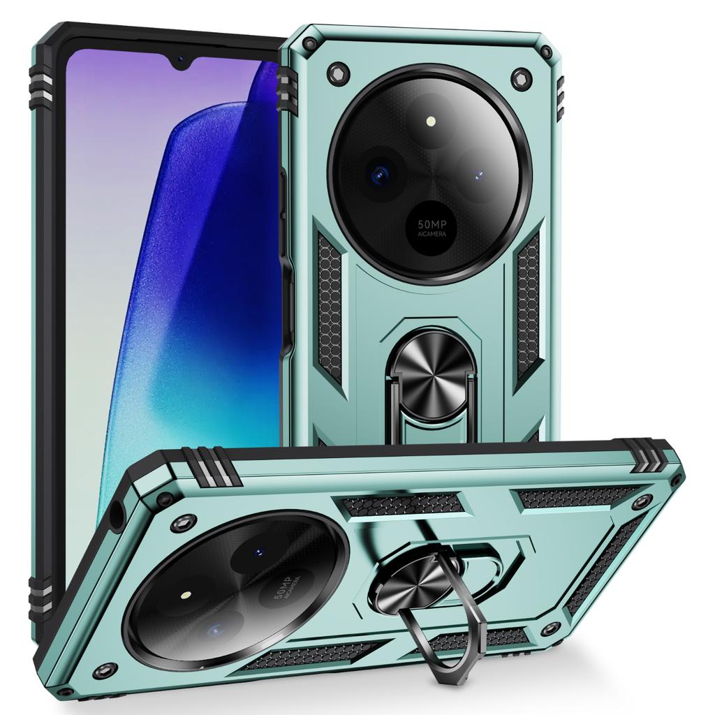 For Redmi 14C 4G Shockproof Folding Armor Case For Redmi A3 Stand Holder Ring Cover