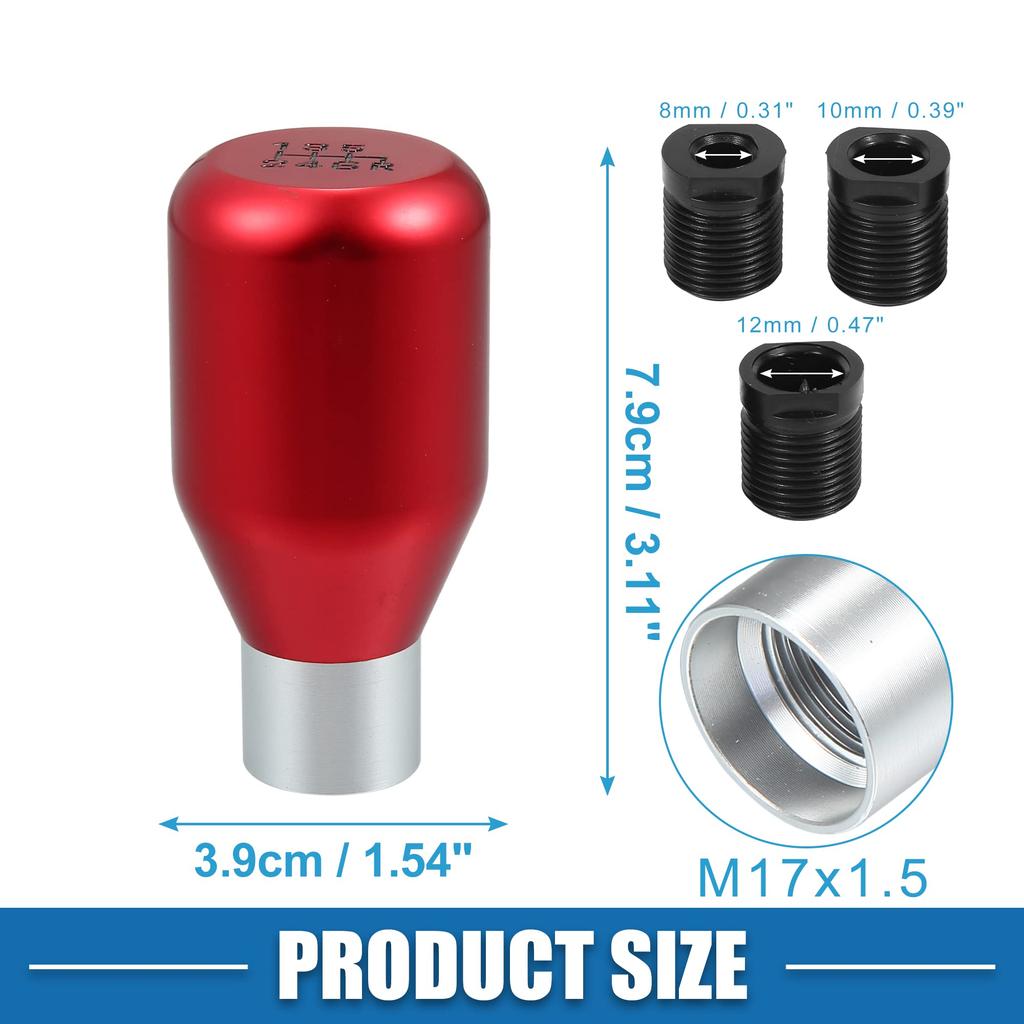 A ABSOPRO Car Auto Gear Shift Knob Stick Shifter Handle 6 Speed Universal Car Shift Knob Red