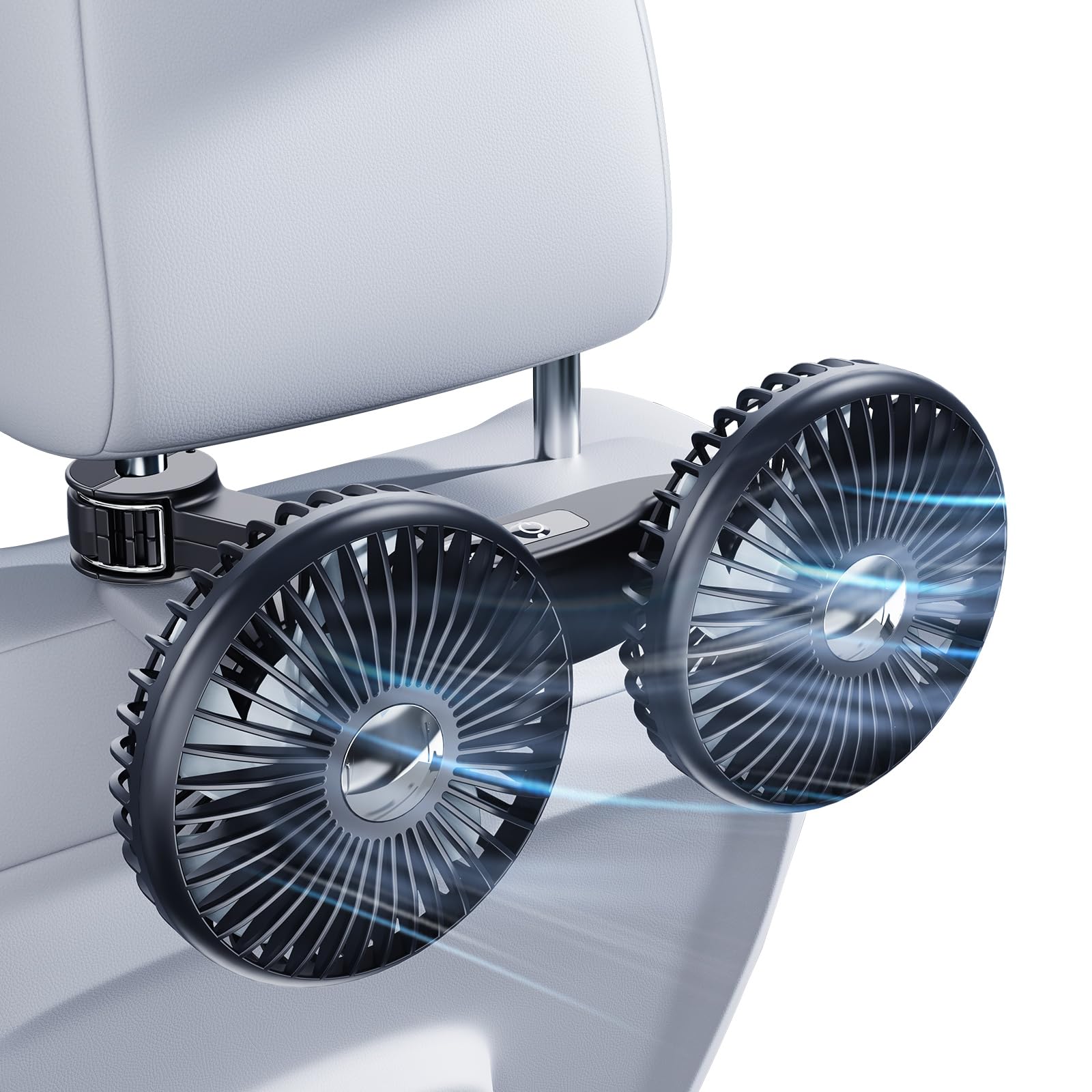 

NIFBANG Car Back Low with Easy Adjustable Perfect for Car Long Universal USB Powered Extendable Fan, Seat, USB, Headrest, Dual-Headed, Noise, Port, чёрный