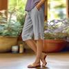 Pants For Women Casual Summer Solid Color Elastic High Waist Cotton And Linen Loose  Pants Drawstring Pocket Mid Leg Pants