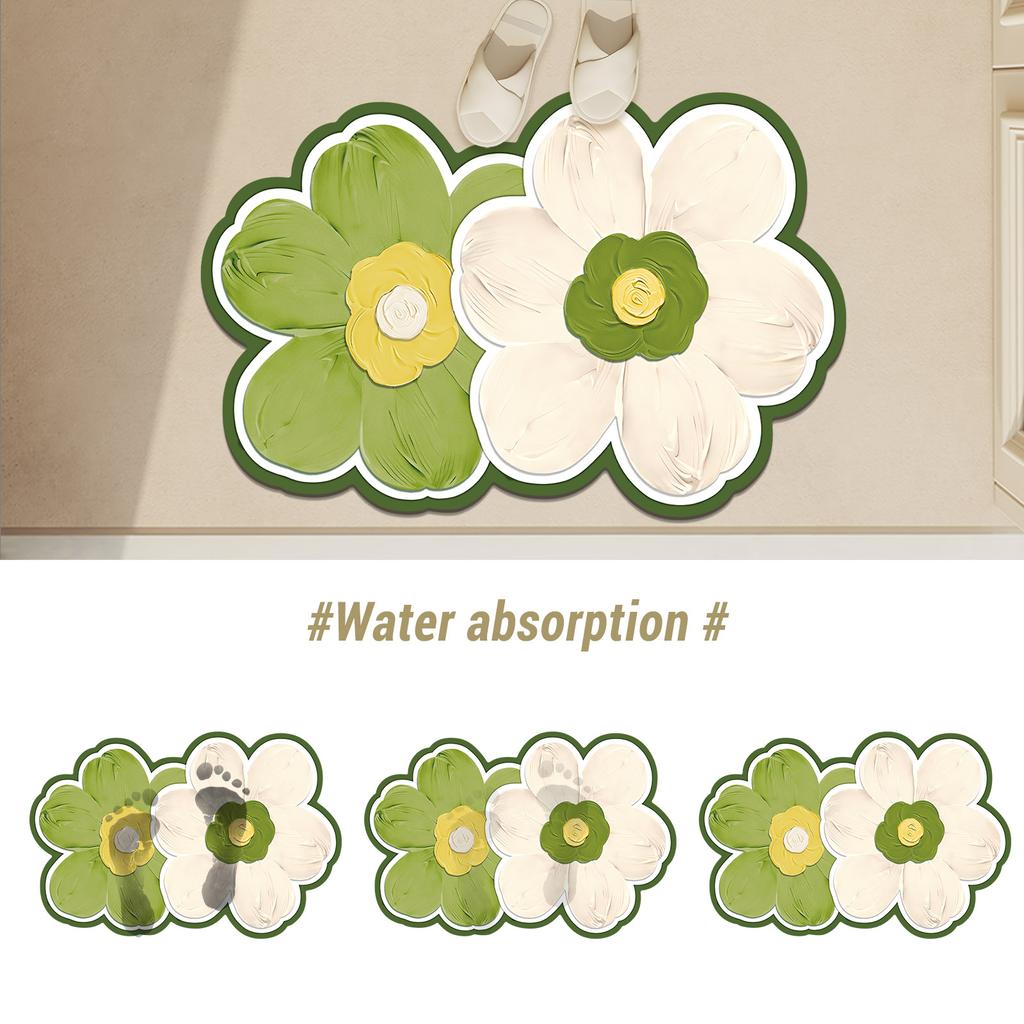 Irregular Diotomite Bathroom Mat Absorbent Shower Foot Mats Quick Dry Non-Slip Bath Carpet Toilet Rugs Doormat Washable