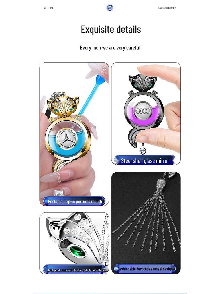 Car Aromatherapy Hanging Ornament for Odor Removal - Rearview Mirror Pendant with Empty Bottle.