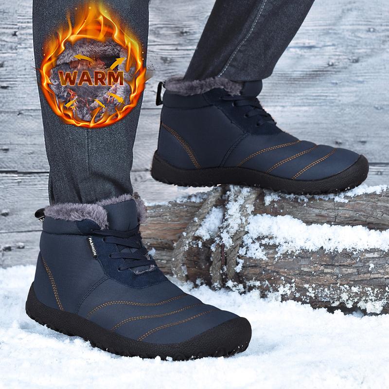 Pánské zimní sněhule JAHSEH Super teplé pánské turistické boty Vysoce kvalitní pánské boty Outdoorové tenisky na motorku Velká velikost 39~46