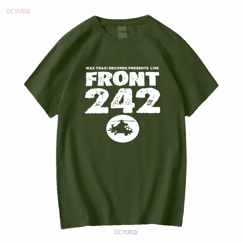 Vtg Front 242 Band World Tour Country Music Black T Shirt Vintage Washed Fashion Graphic Homme Stylish Top For Everyday Wear