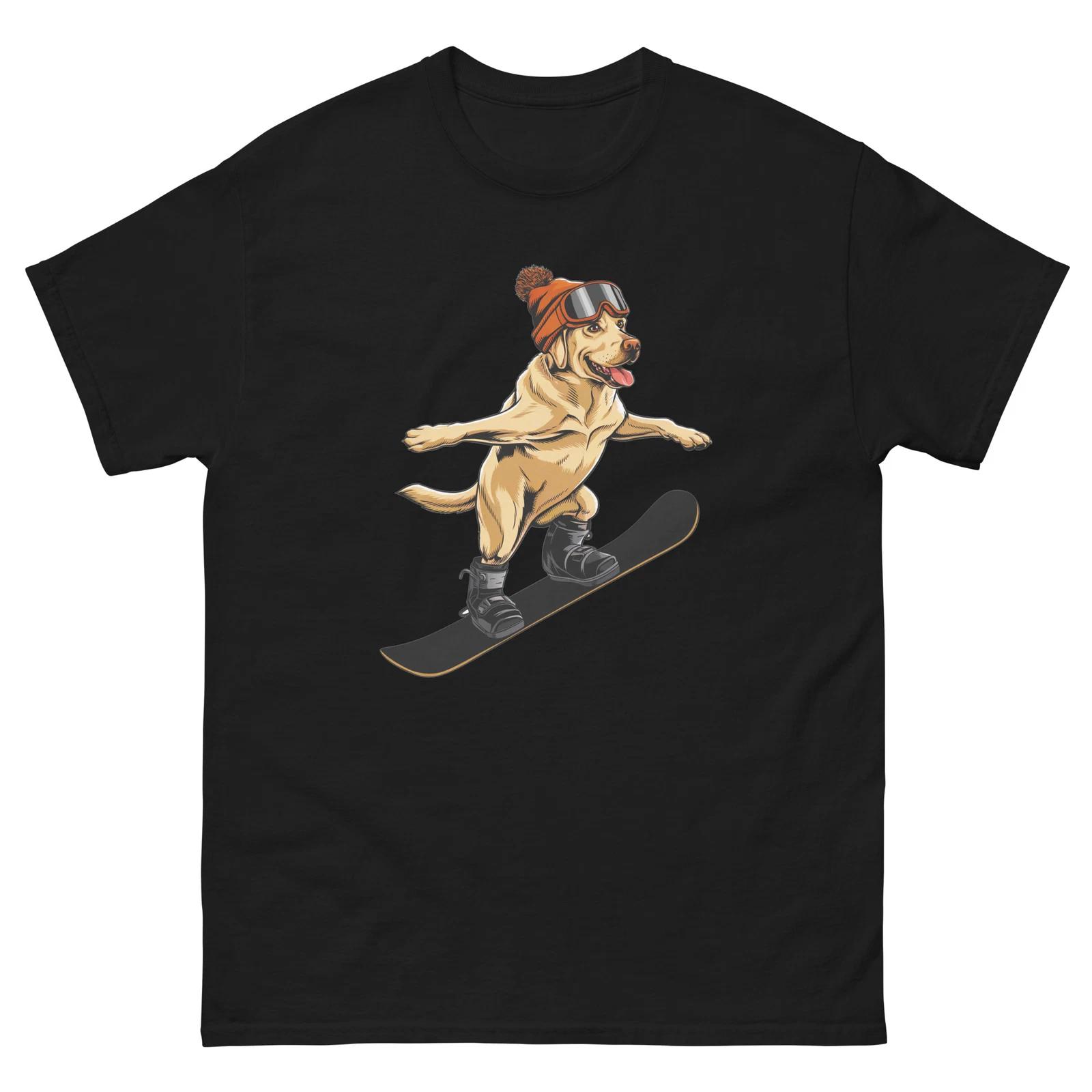 Labrador Retriever Dog Snowboarding Fun Snowboarder T-Shirt 3XL