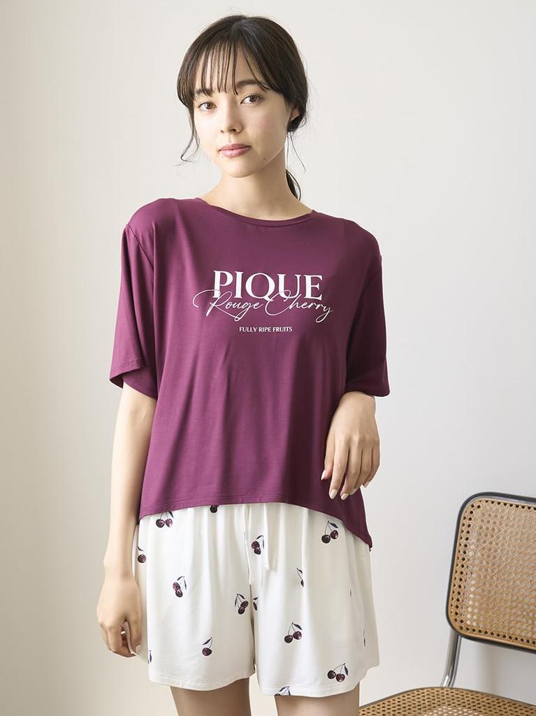 Gelato Pique Rouge Cherry Rayon Logo Shorts Set T-Shirt & (PWCT254364) Women's (EC Exclusive)