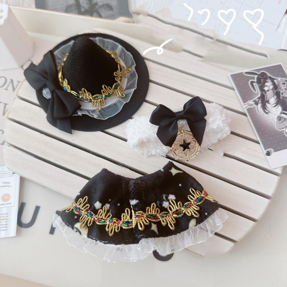 

Halloween Hat Sitting Labubu Doll Clothes Black Shawl Cotton Doll s Clothes Children Gift чёрный