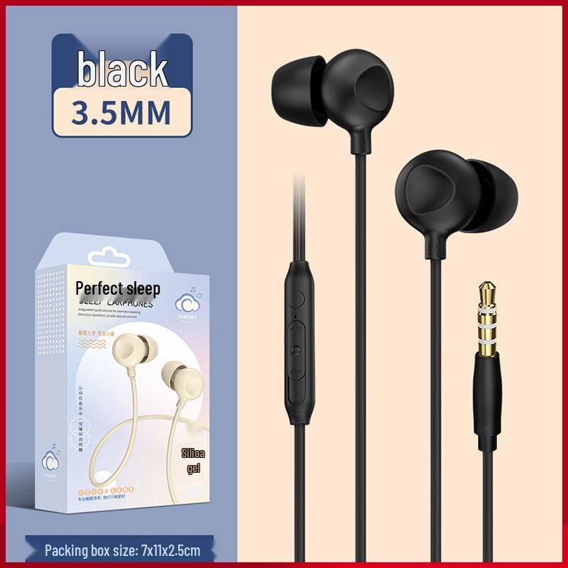 Type-C Noise-Cancelling In-Ear Sleep Headphones with Mic, 3.5MM Silicone Soundproof Design for Side Sleepers