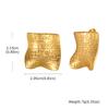 Geometry Texture Earring for Women Studs, Exaggerated Square Gold Color Earring, Statement Jewelry Wholesale
