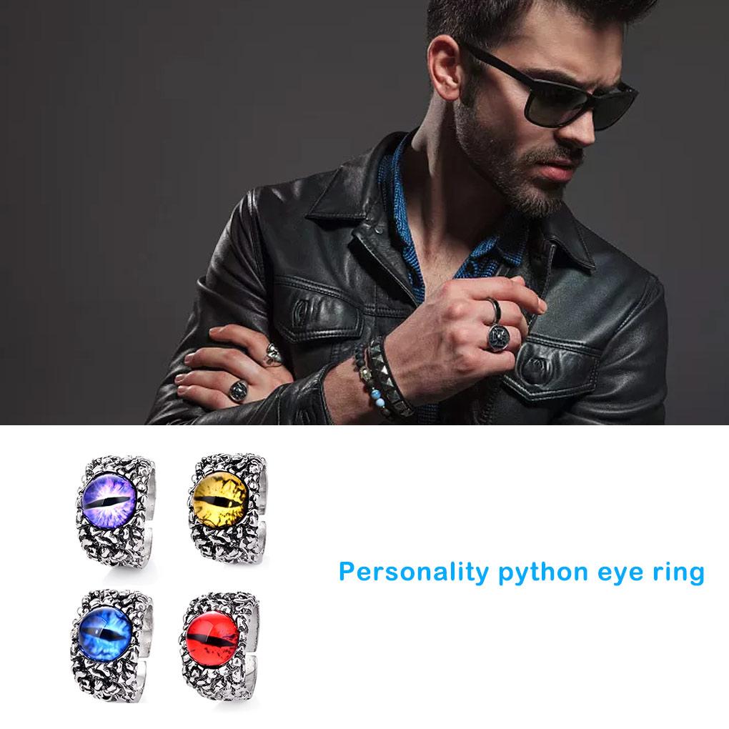 Ring Eye Snake Multi Colors Retro Style Gothic Finger Rings Unisex Waterproof Jewelry Men Gift Adult Birthday Festival