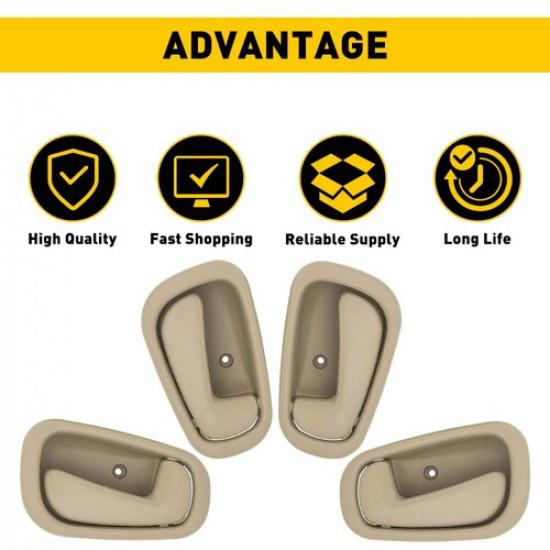 Beige Outside & ide Door Handle For 1998-2002 Toyota Corolla 4 Set Front Rear