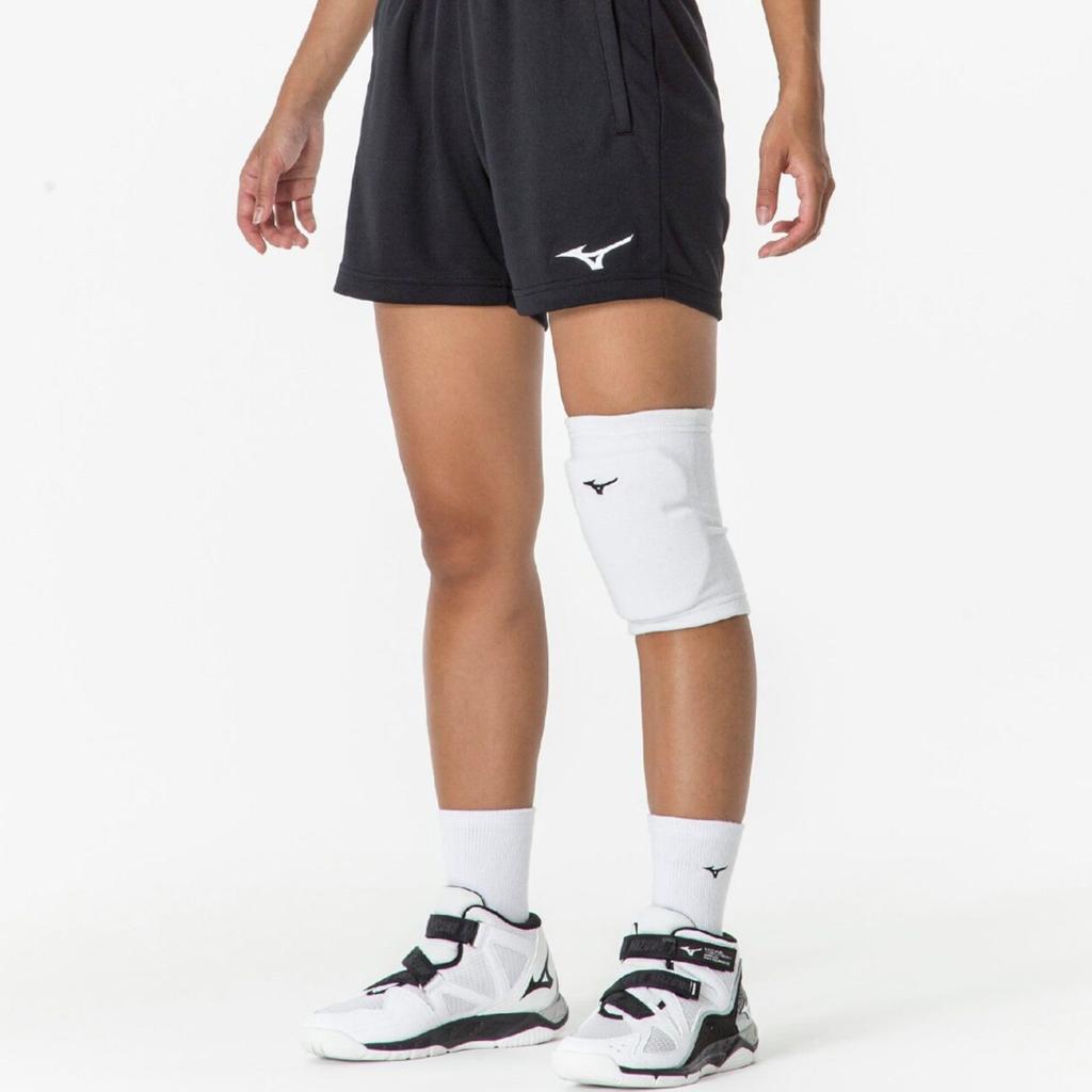 Mizuno Volleyball Knee Support V2MYA200 White X 1 Piece (with Pad, Women's) Black,