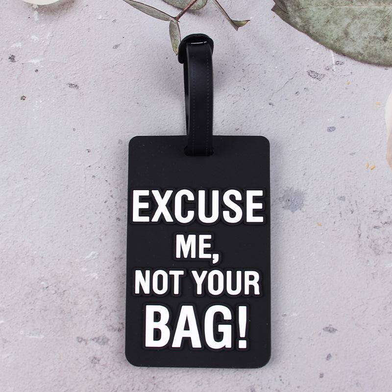

3D Soft Rubber Luggage Tag with Letter Design чёрный