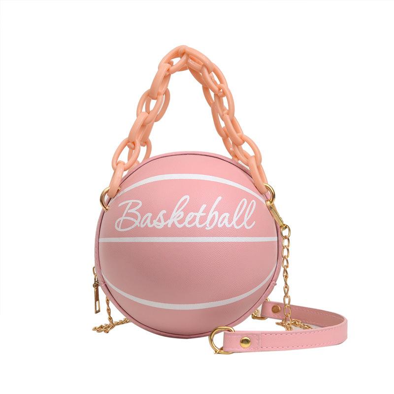 Tooxika Damen Neue runde Basketball-Handtasche mit Ball, vielseitige Umhängetasche, kleine Tasche
