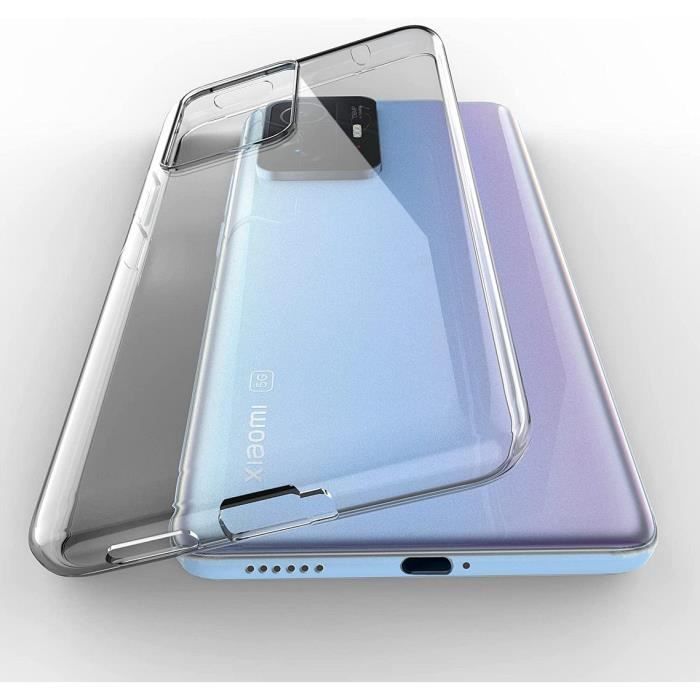 Case for Xiaomi Mi 11T + 2 Tempered Glasses, Soft Shockproof Transparent Silicone Case