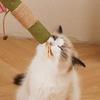 Cat Catnip Chew Stick Toy with Jute Rope Bite Resistant Cat Feather Teething Toy Pet Teeth Cleaning Interactive Boredom