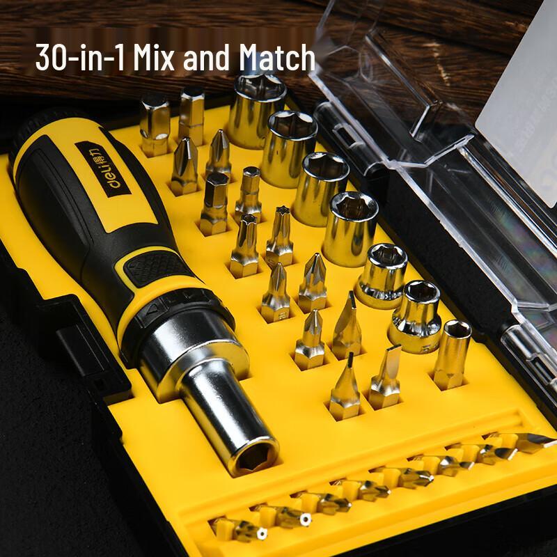 Deli DL1130 30-Piece Ratchet Screwdriver and Socket Set