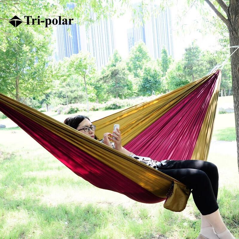 Tri-polar Outdoor Double Parachute Fabric Hammock