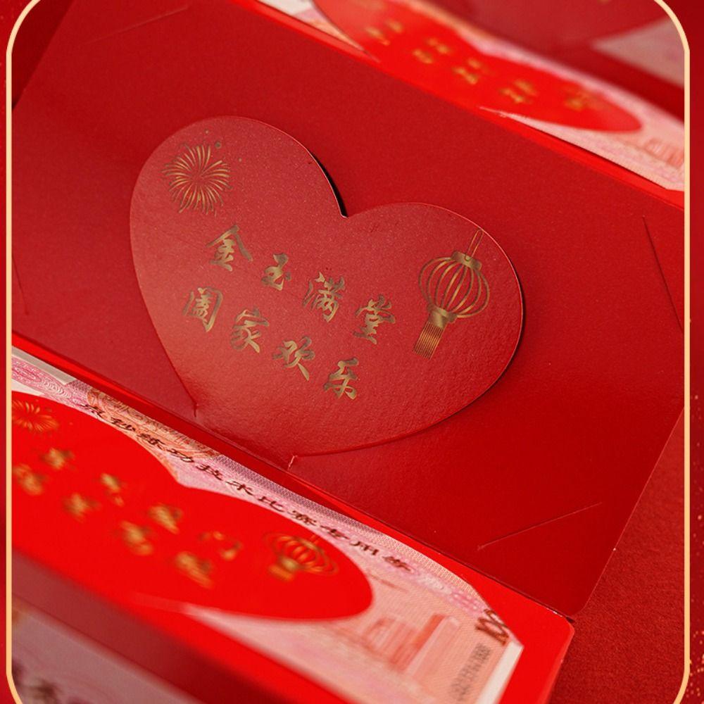 Bless Pocket Folding Lucky Red Envelopes Paper Chinese Style Hongbao Traditional Cash Envelopes Birthday